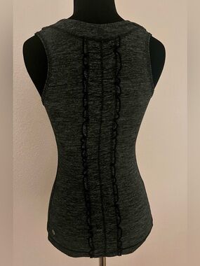 Lululemon Run Dash Women’s Tank Ruffled Heather Charcoal Gray Sz4